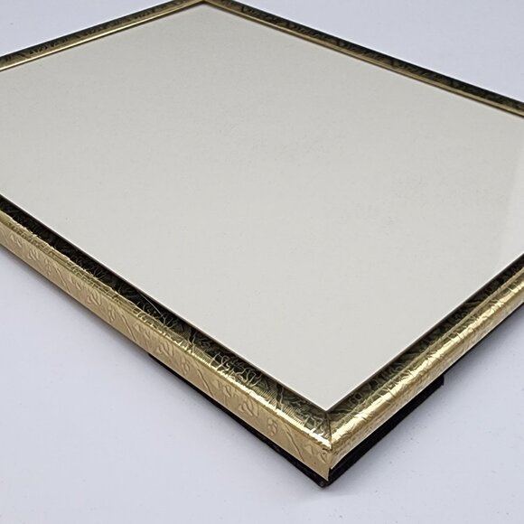 Elegant Gold Tone Metal Picture Frame With Black Velvet Back Easel Style 8x10 #2 - Picture 10 of 10